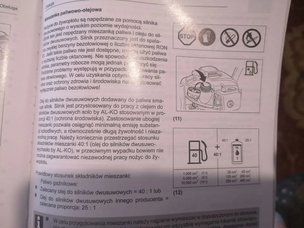 proporcje mieszanki paliwowo olejowej 2T