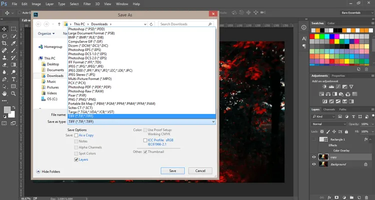 Photoshop export as dialog
