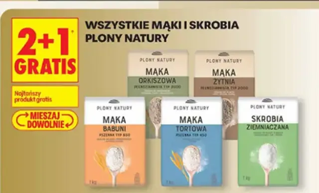 r&oacute;żne rodzaje mąki na p&oacute;łce sklepowej biedronka