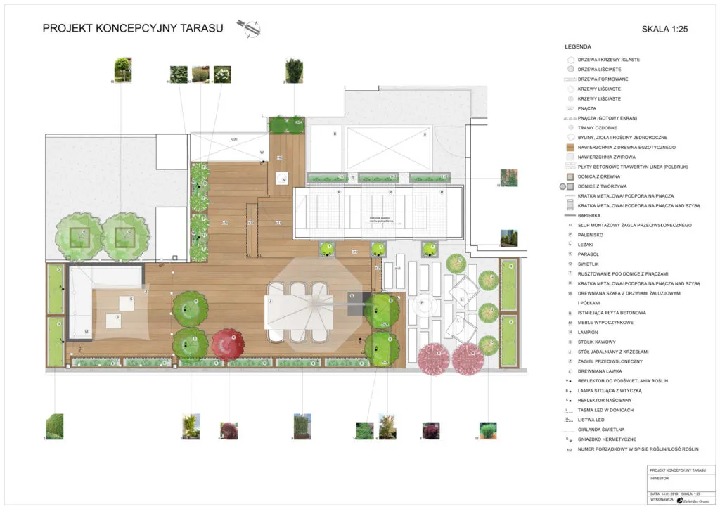 planowanie tarasu na trawie wymiarowanie