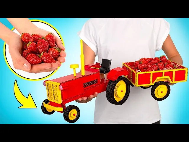 koła do traktora z kartonu