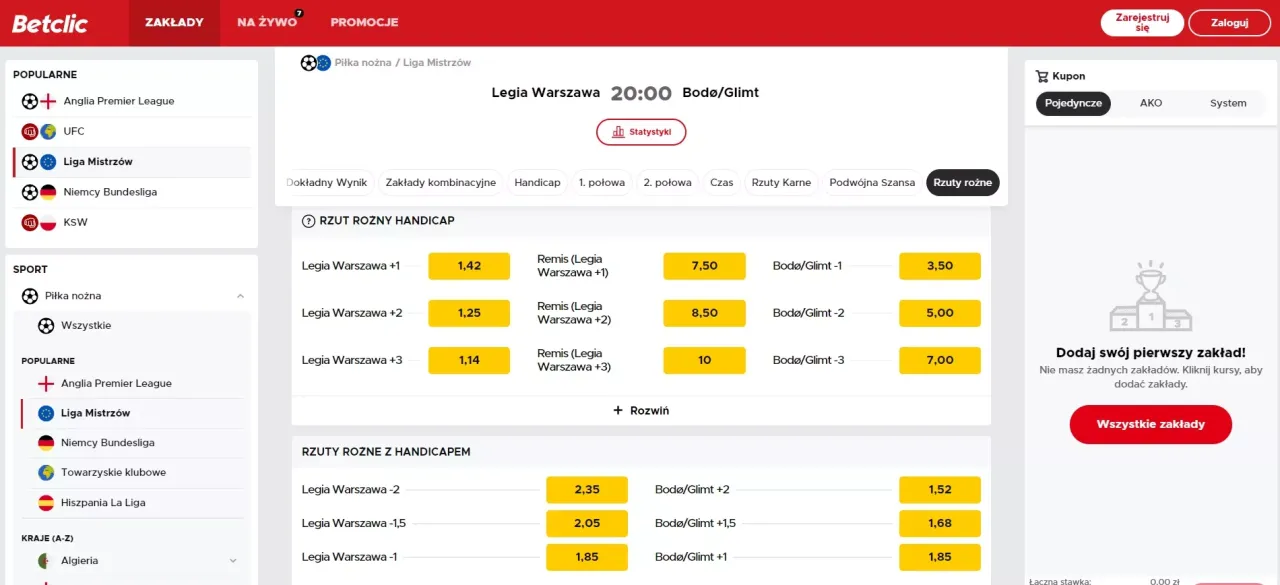 zakłady bukmacherskie rzuty rożne strategie