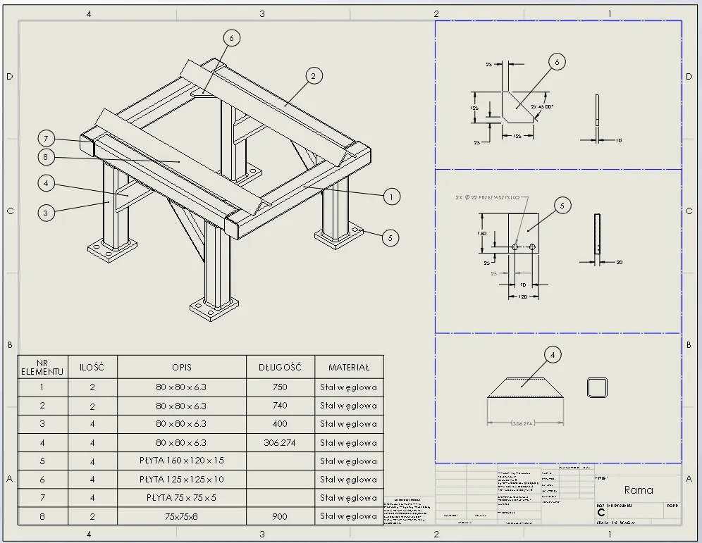 Przykładowe spawane konstrukcje i elementy