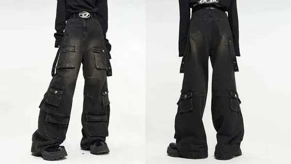 Spodnie Y2K materiały detale