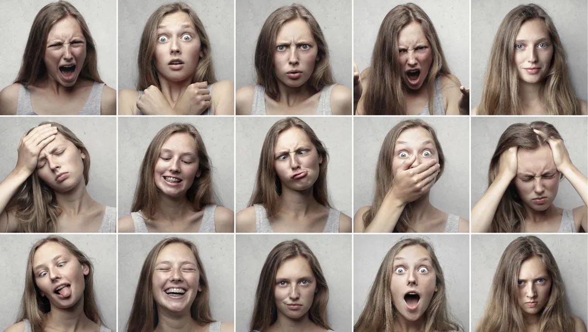 różne emocje twarze