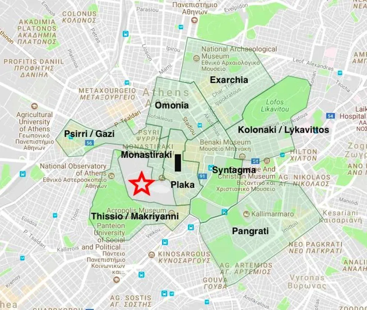 Mapa kulinarna Ateny dzielnice