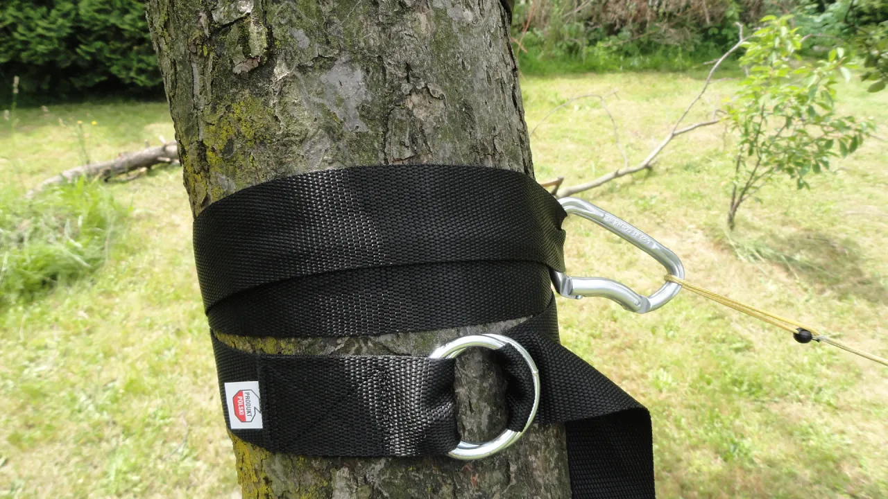 montaż hamaka taśmy tree huggers