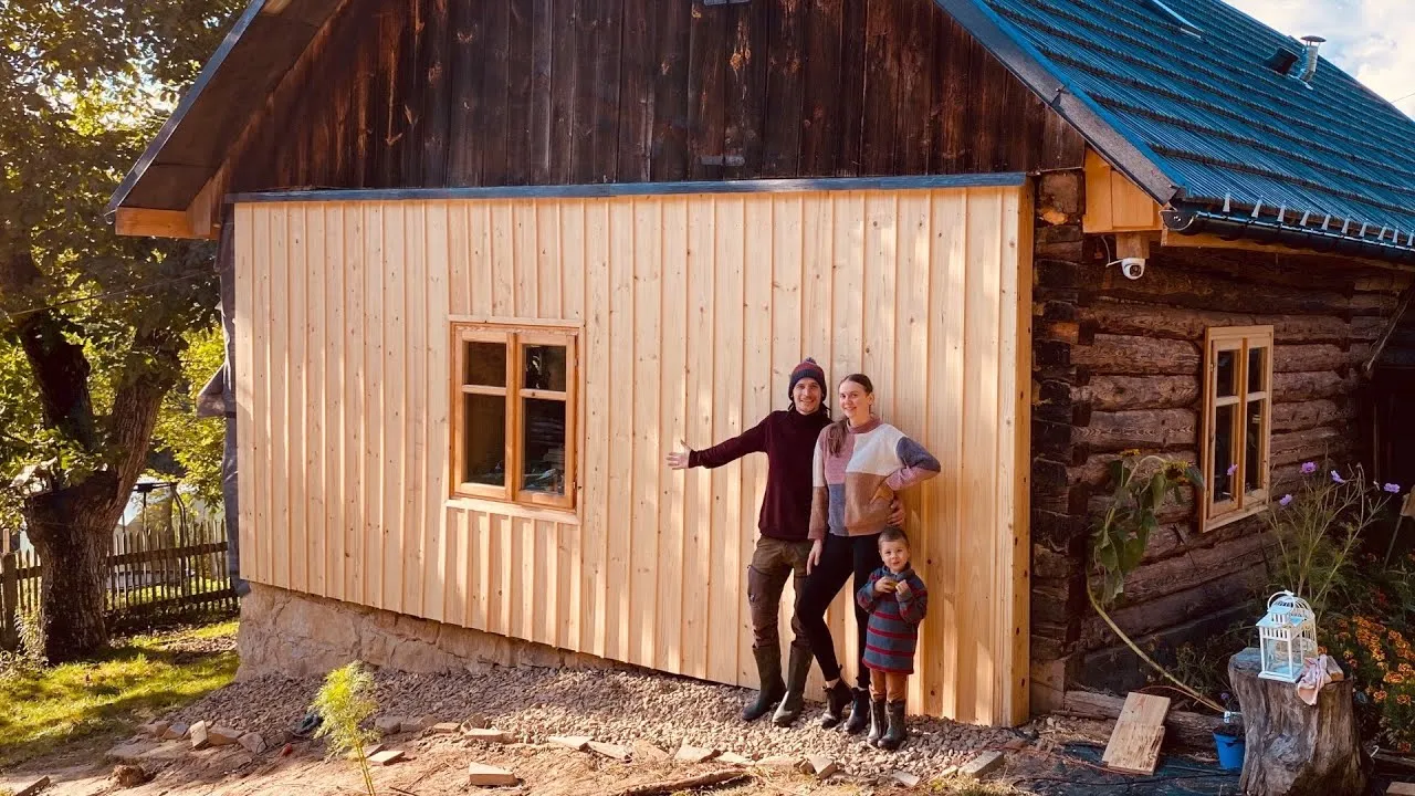 elewacja domku działkowego drewniana deska