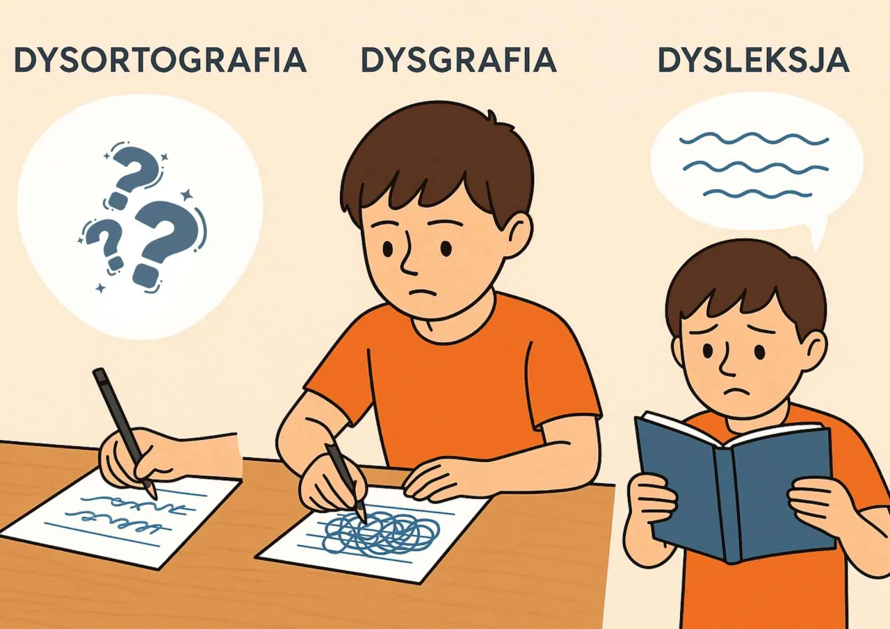 dysleksja dysortografia dysgrafia różnice