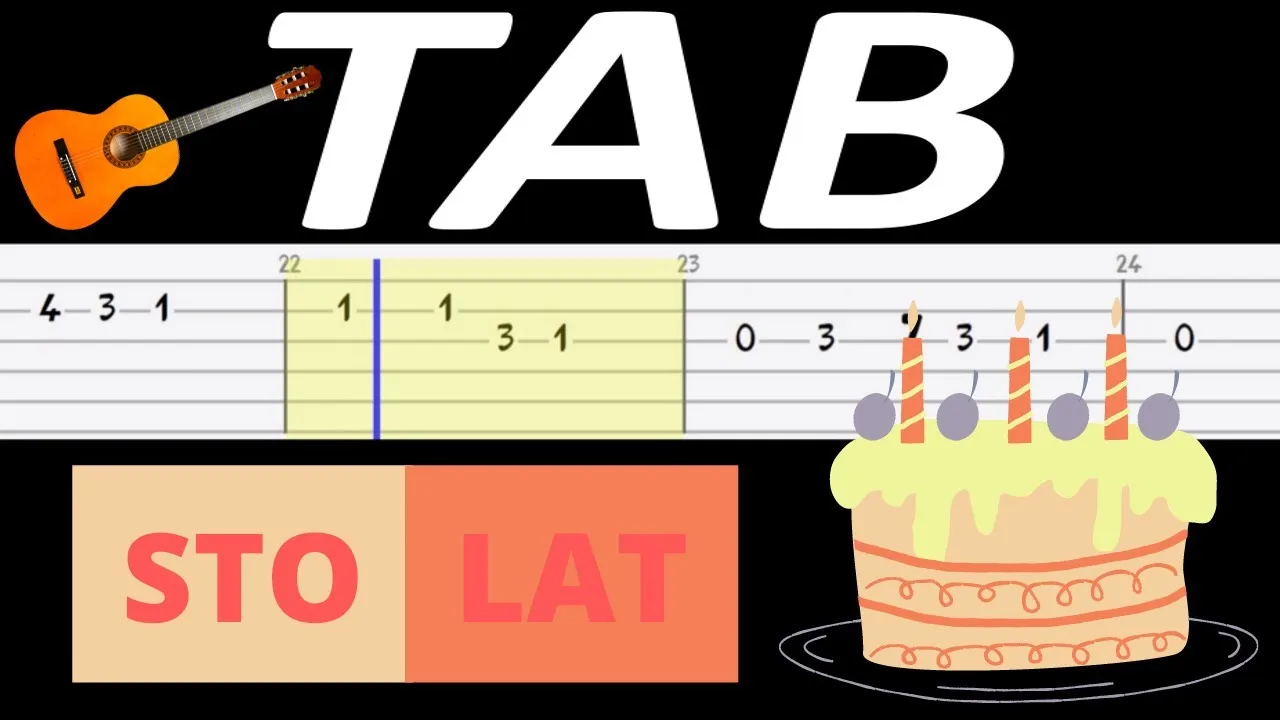 prosta tabulatura melodii sto lat gitara