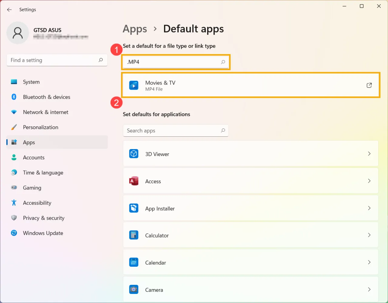 Ustawienia aplikacji domyślnych Windows