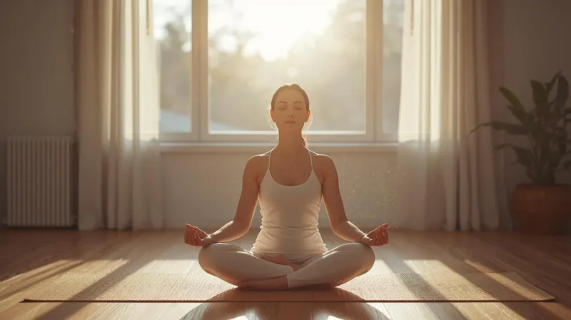 osoba medytująca lub relaksująca się