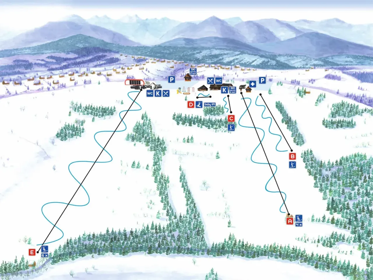 Mapa narciarska Bukowina Tatrzańska Tatry Super Ski