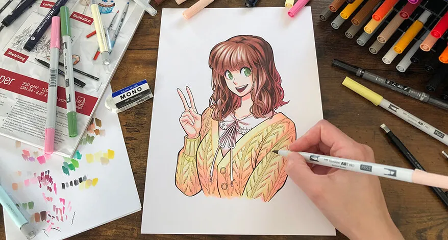 Anime Zeichenmaterialien Anf&auml;nger Bleistift Papier Radiergummi