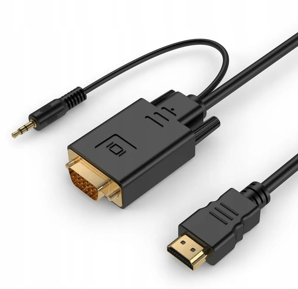 konwerter VGA na HDMI, kabel DVI do HDMI, adapter audio mini-jack