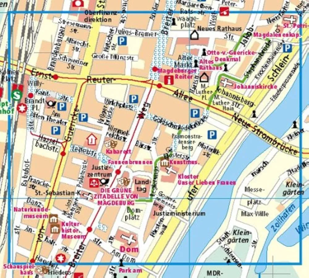 Mapa atrakcji Magdeburg