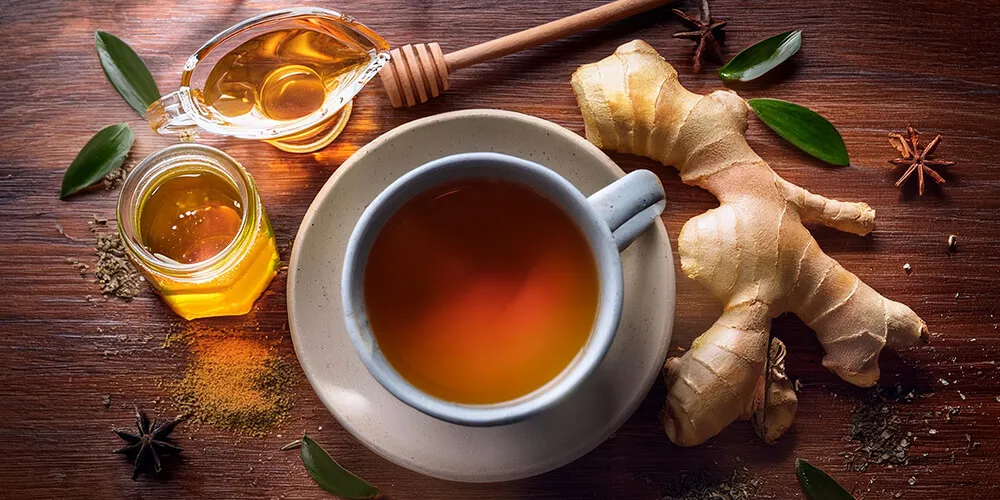 herbata z imbirem miodem i cytryną, rozgrzewający napar
