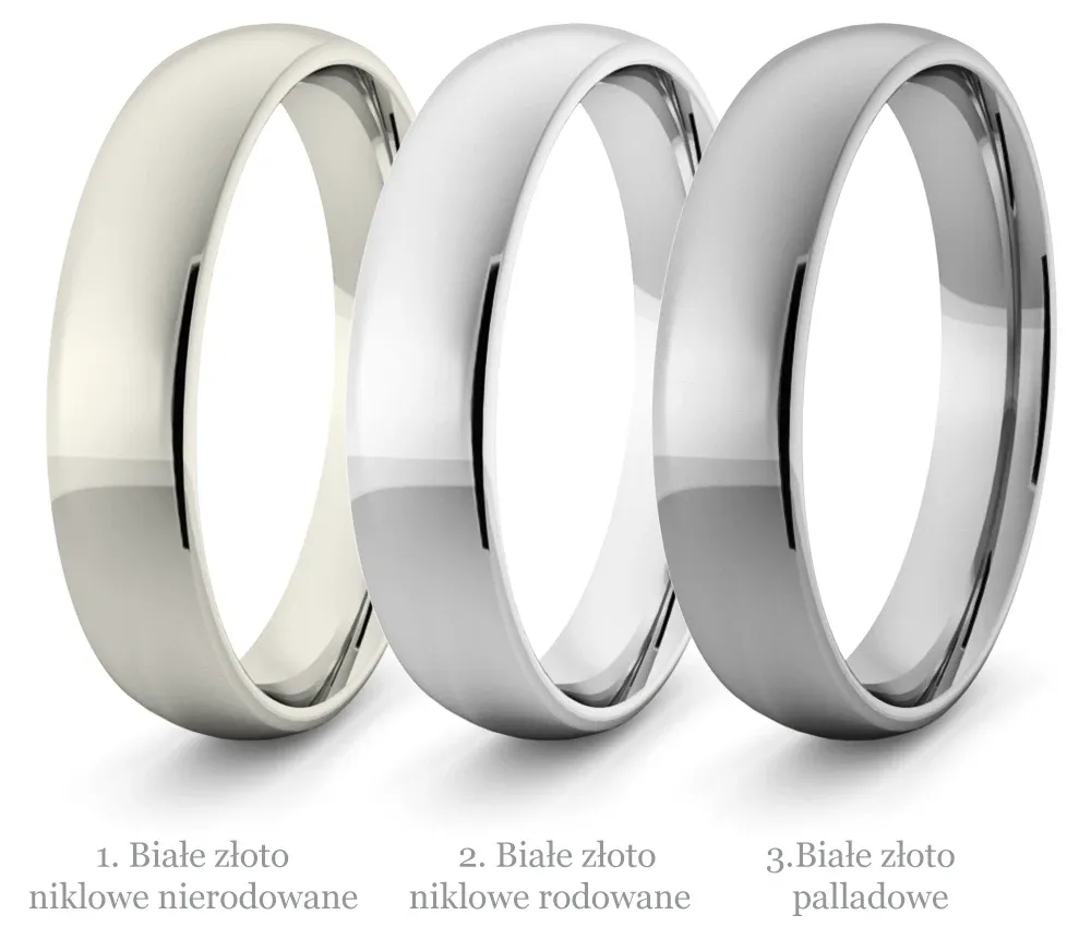 obrączki ślubne złote platynowe srebrne por&oacute;wnanie