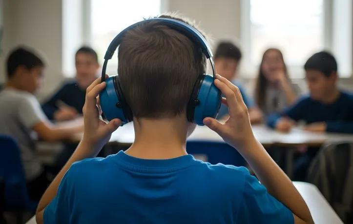 nastolatek z zaburzeniami sensorycznymi, nastolatka z słuchawkami wygłuszającymi