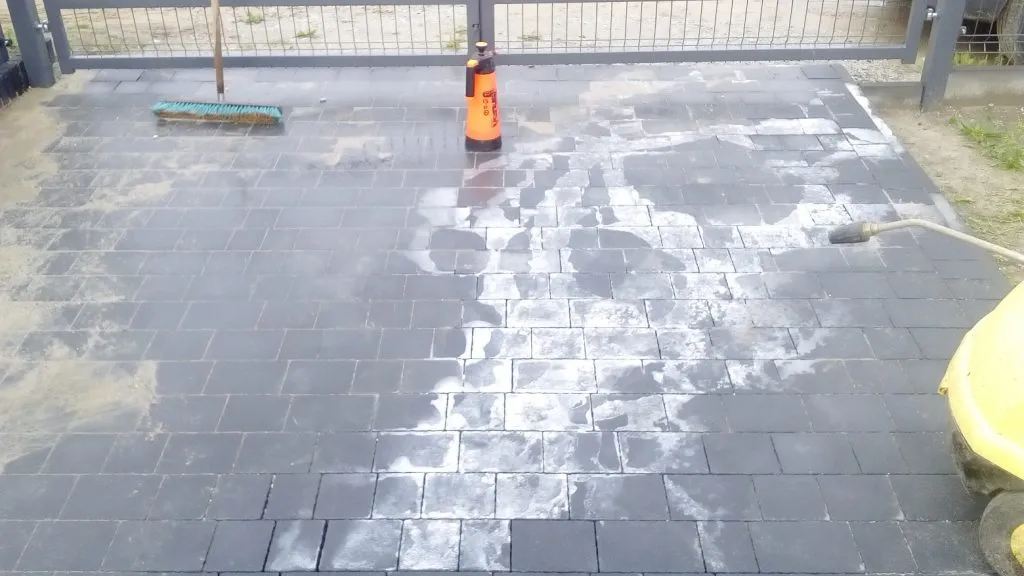 rodzaje zabrudzeń kostki brukowej mech olej wykwity