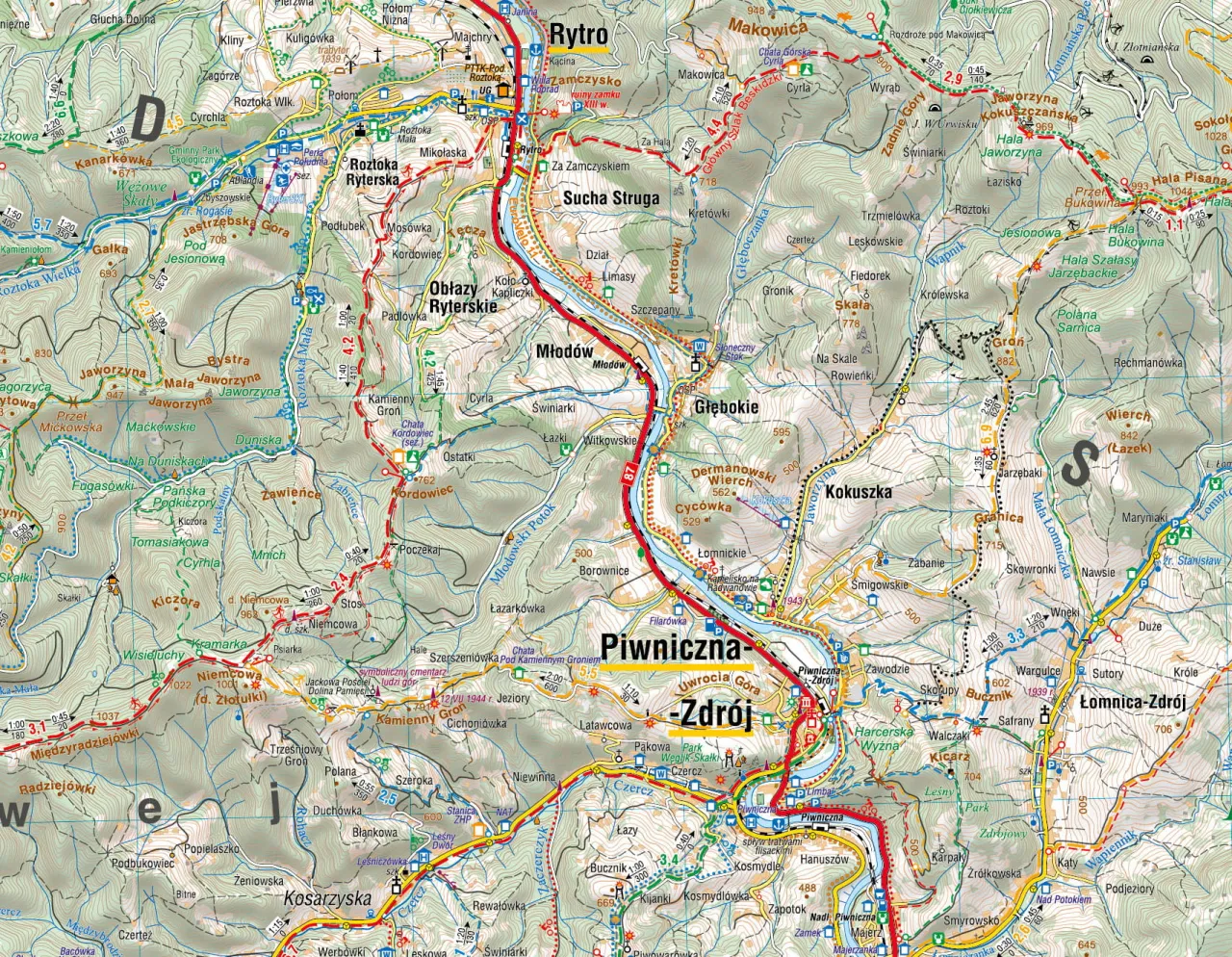 Szlaki turystyczne Beskid Sądecki Łomnica-Zdr&oacute;j