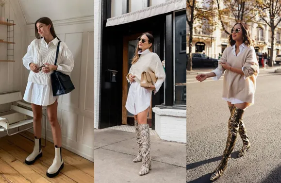 biała koszula oversize jako sukienka