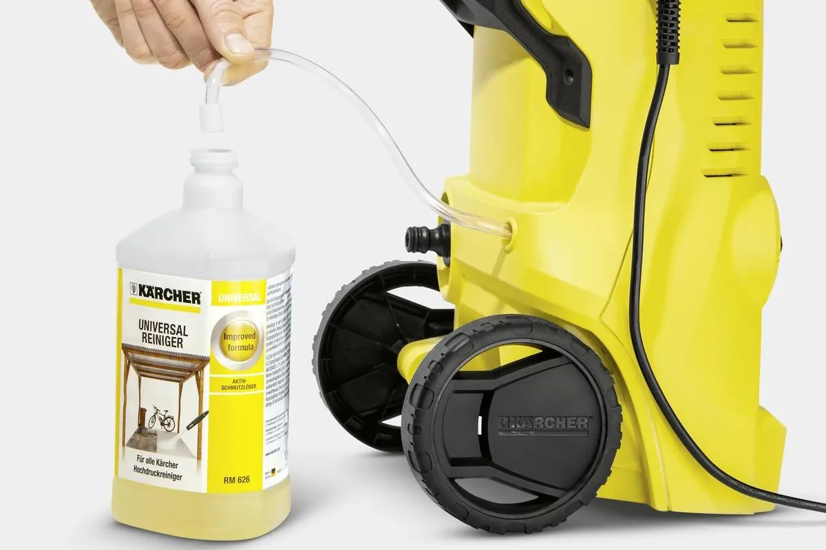 Etykieta płynu do myjki ciśnieniowej z oznaczeniami