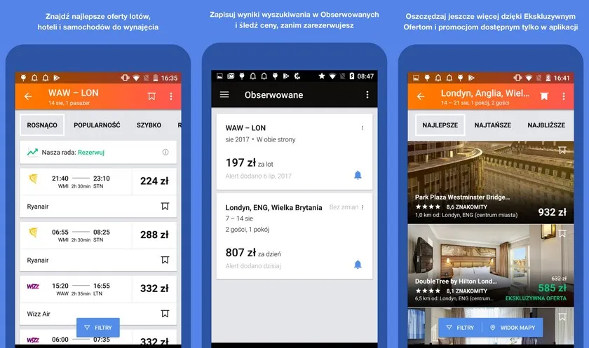 Porównywarki cen noclegów, aplikacje do rezerwacji hoteli