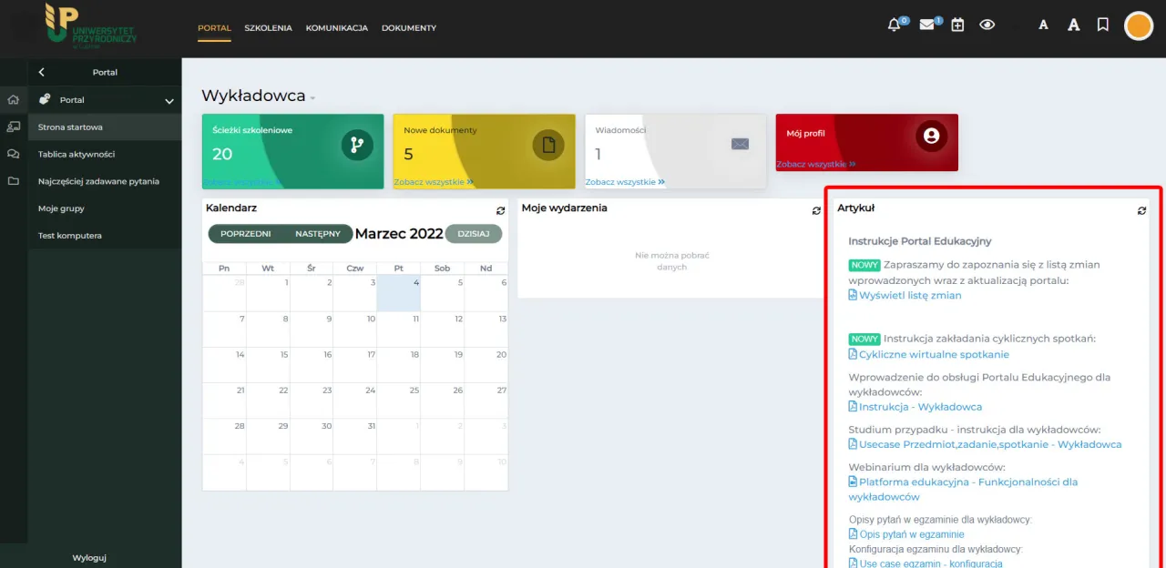 Wirtualna Uczelnia Uniwersytet Przyrodniczy Lublin logowanie
