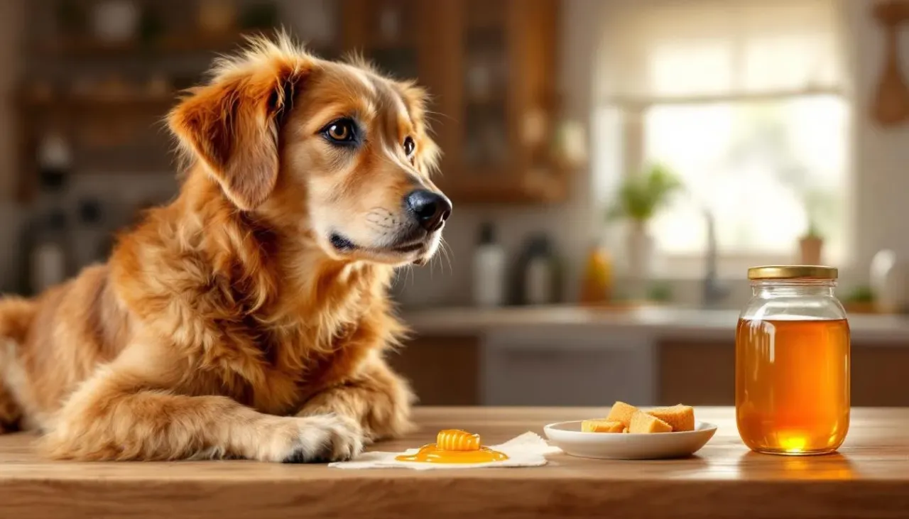 Pies jedzący mi&oacute;d dawkowanie