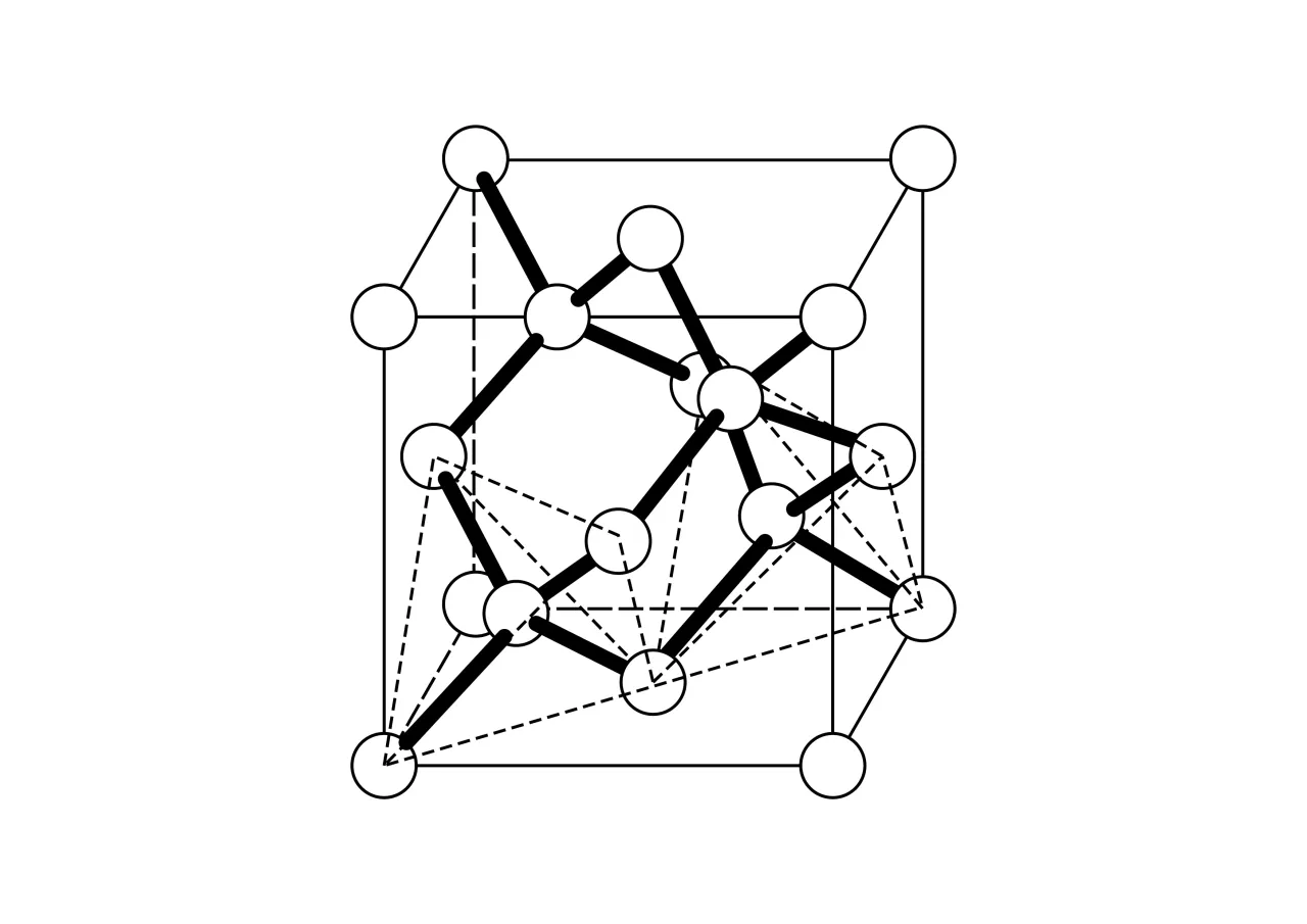struktura krystaliczna diamentu wiązania kowalencyjne