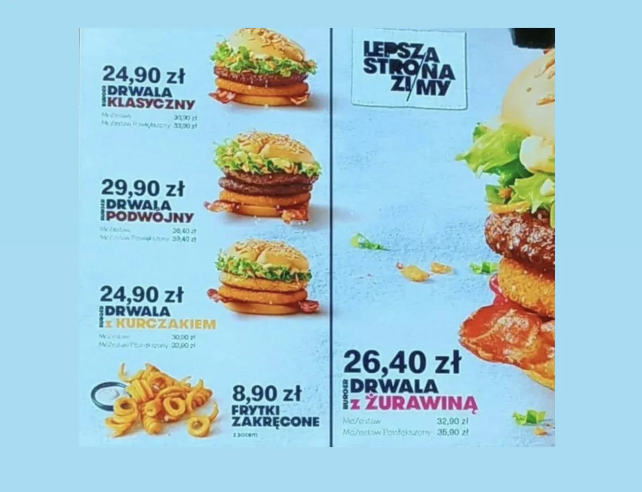 Wszystkie warianty Burgera Drwala