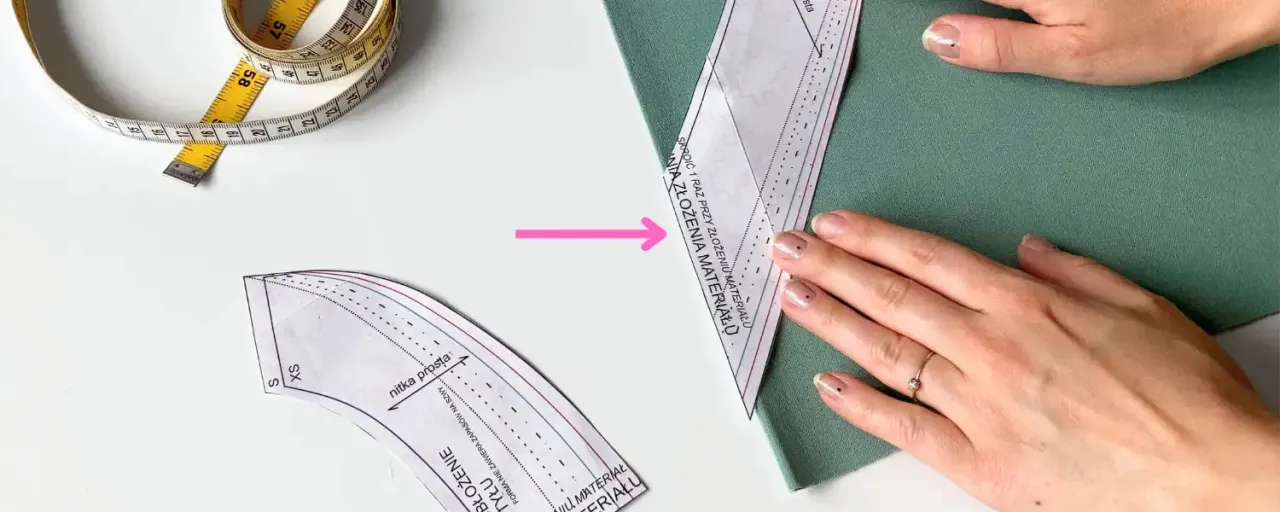 układanie wykroju na materiale