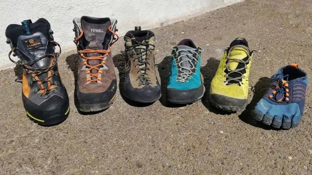 tipi di scarpe da montagna hiking trekking alpinismo