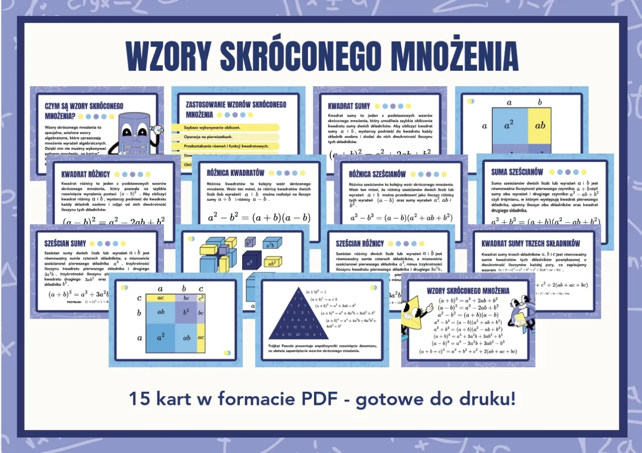 tr&oacute;jkąt Pascala wsp&oacute;łczynniki wzory skr&oacute;conego mnożenia