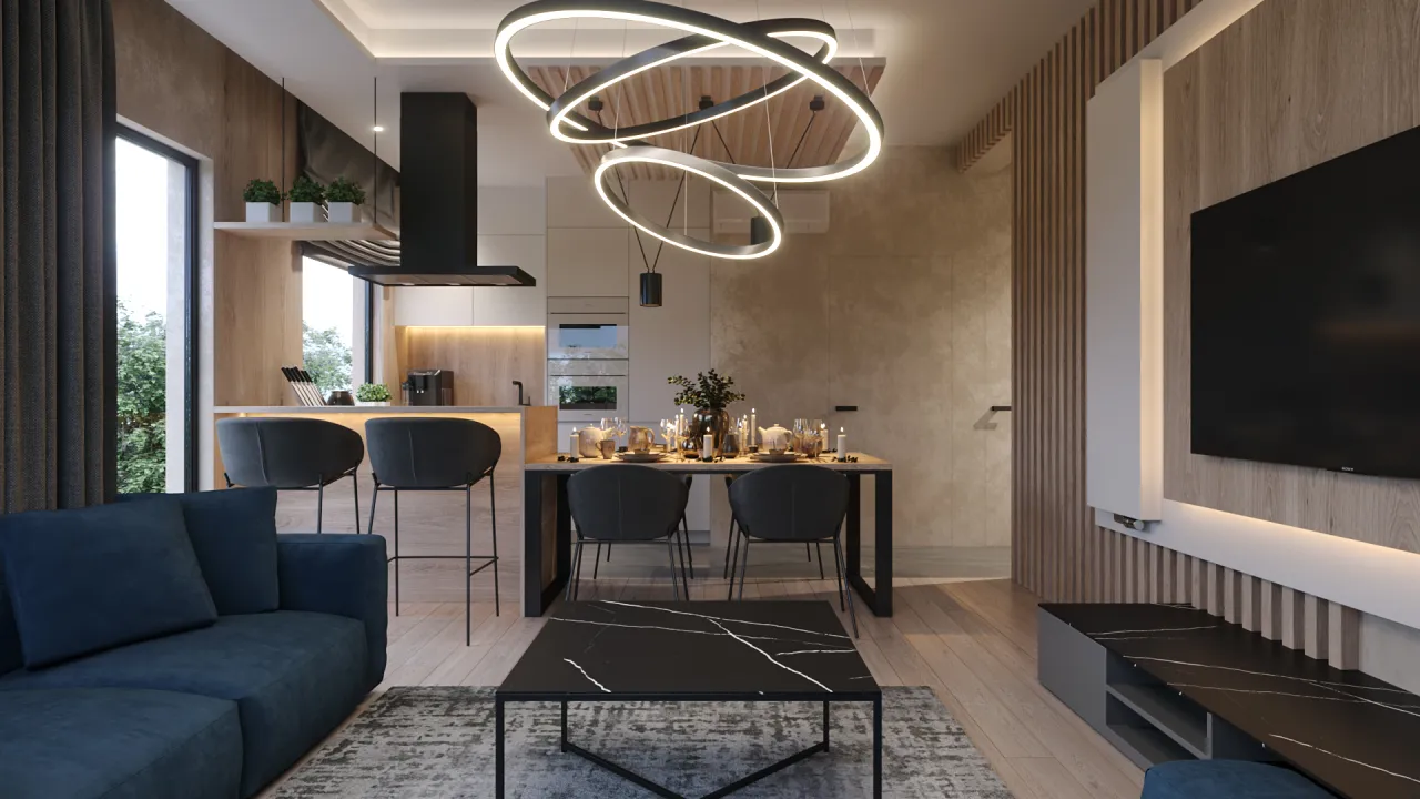 Nowoczesne wnętrze domu wykończenie