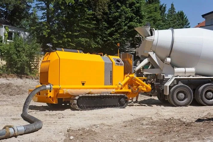 betoniarka na budowie pompa do betonu