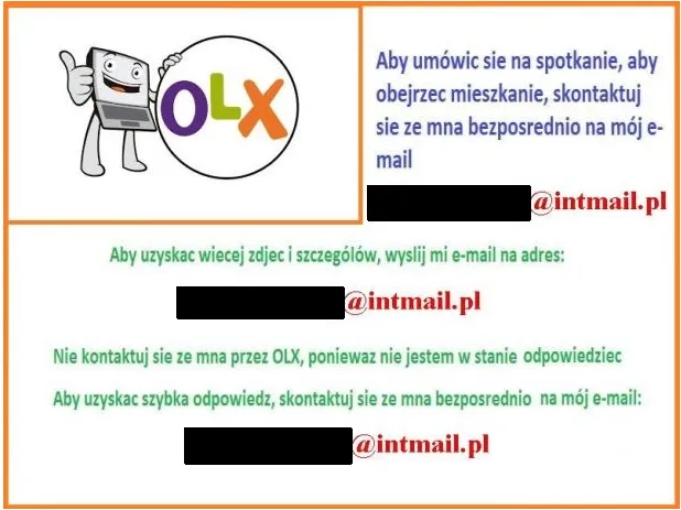 przykładowe fałszywe ogłoszenie noclegu