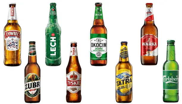 r&oacute;żne style piw polskich butelki