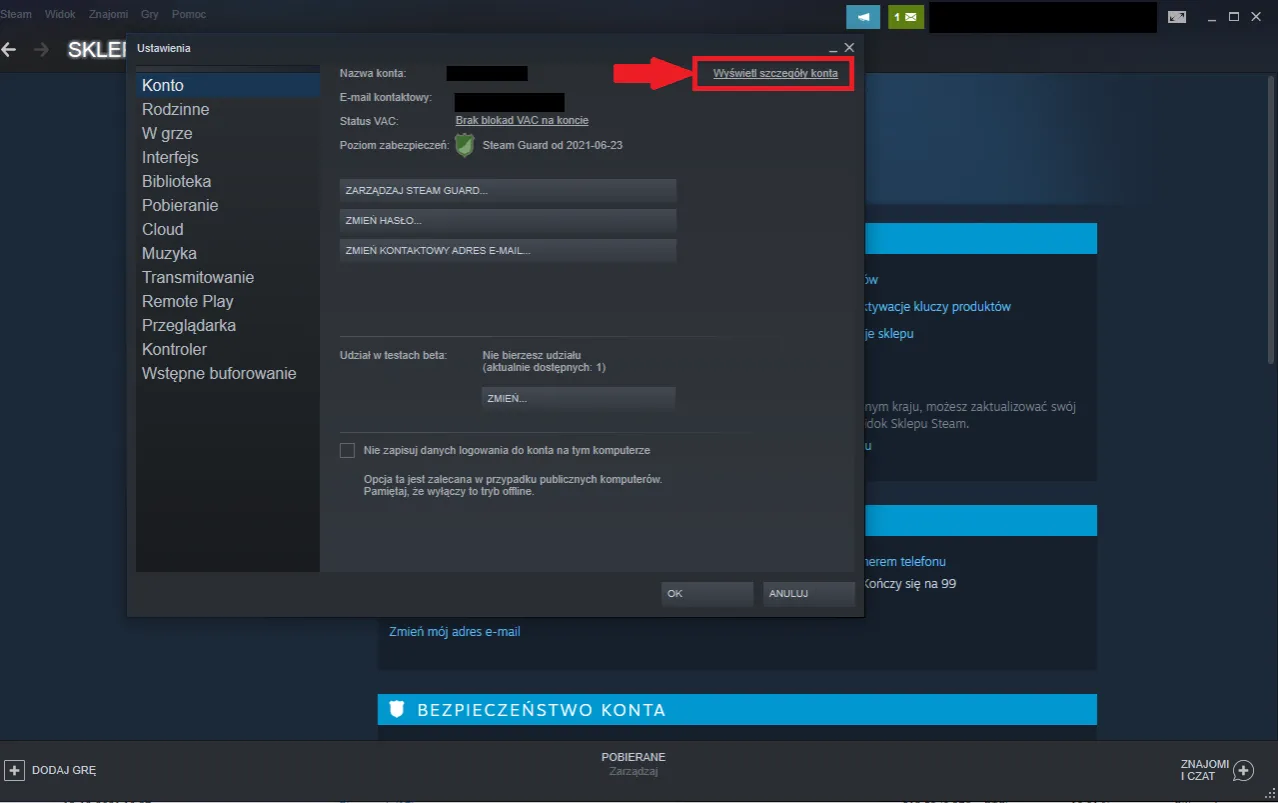 Bezpieczeństwo konta Steam