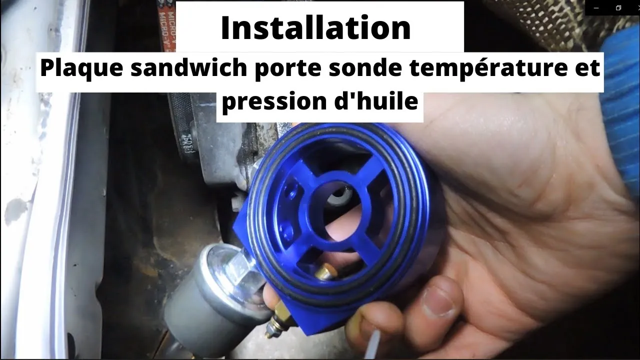 plaque sandwich filtre à huile installée sur moteur