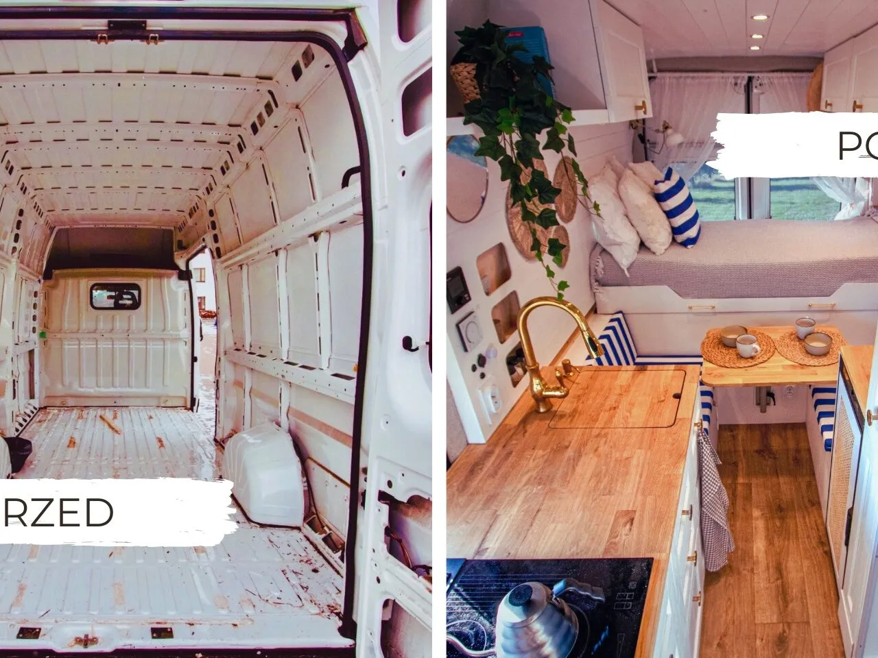 przykładowe etapy przeróbki busa na kampera