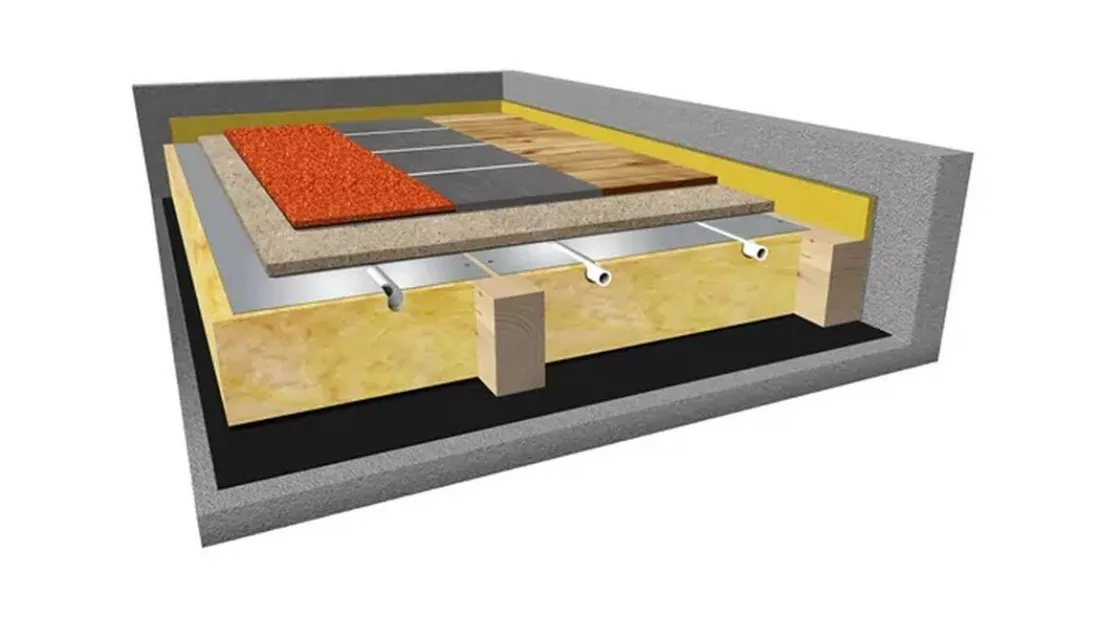 Ogrzewanie podłogowe w legarach i wylewce