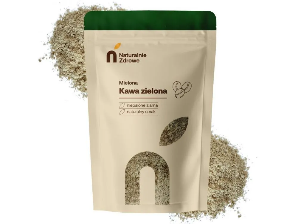 zielona kawa mielona i ziarna przygotowanie