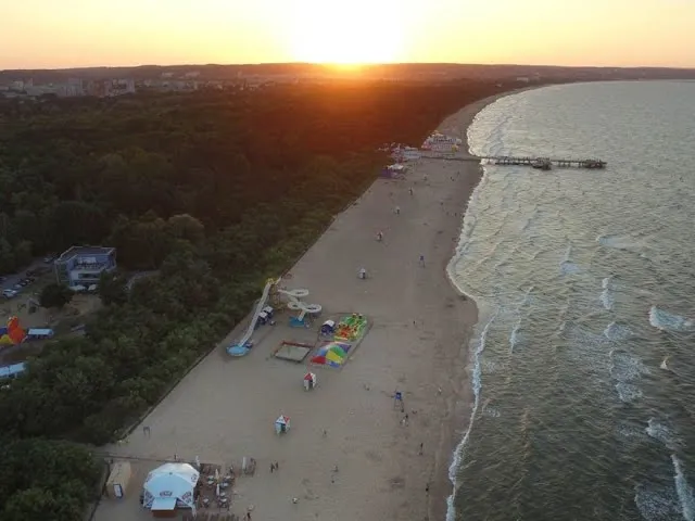 Plaża w Gdańsku z lotu ptaka