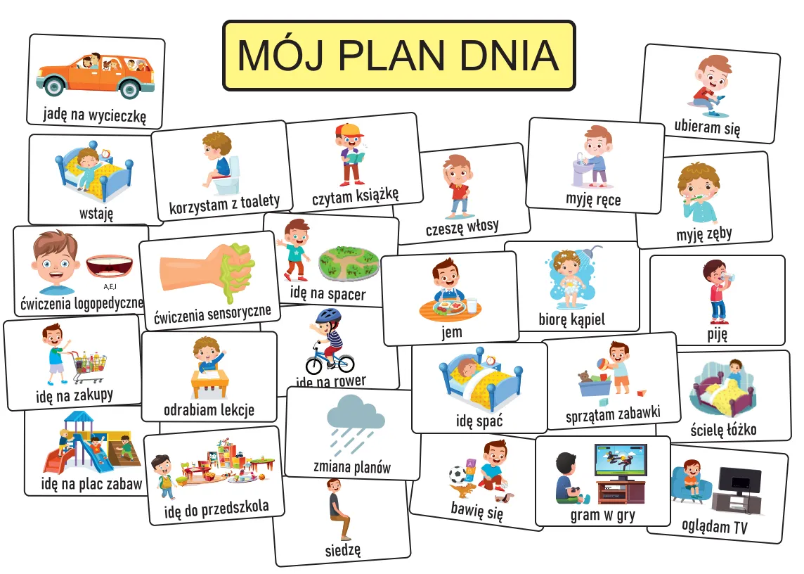 Wizualny plan dnia dla dziecka z autyzmem