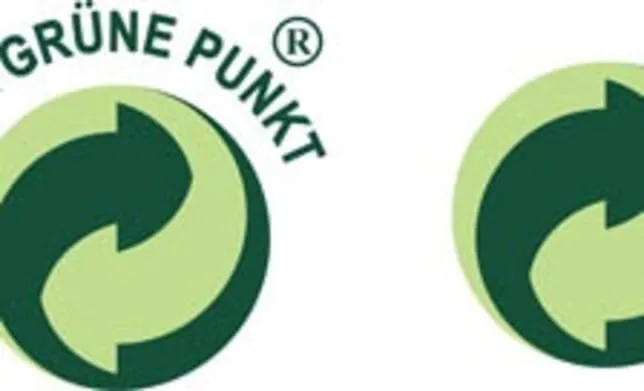 znak recyklingu a zielony punkt r&oacute;żnice