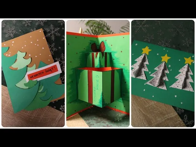 dzieci robią kartki świąteczne diy