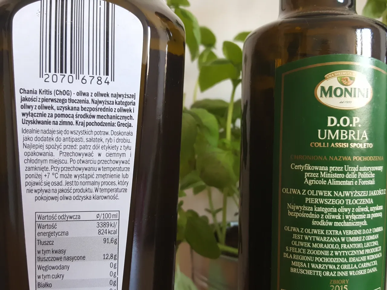 Oliwa z oliwek extra virgin etykieta