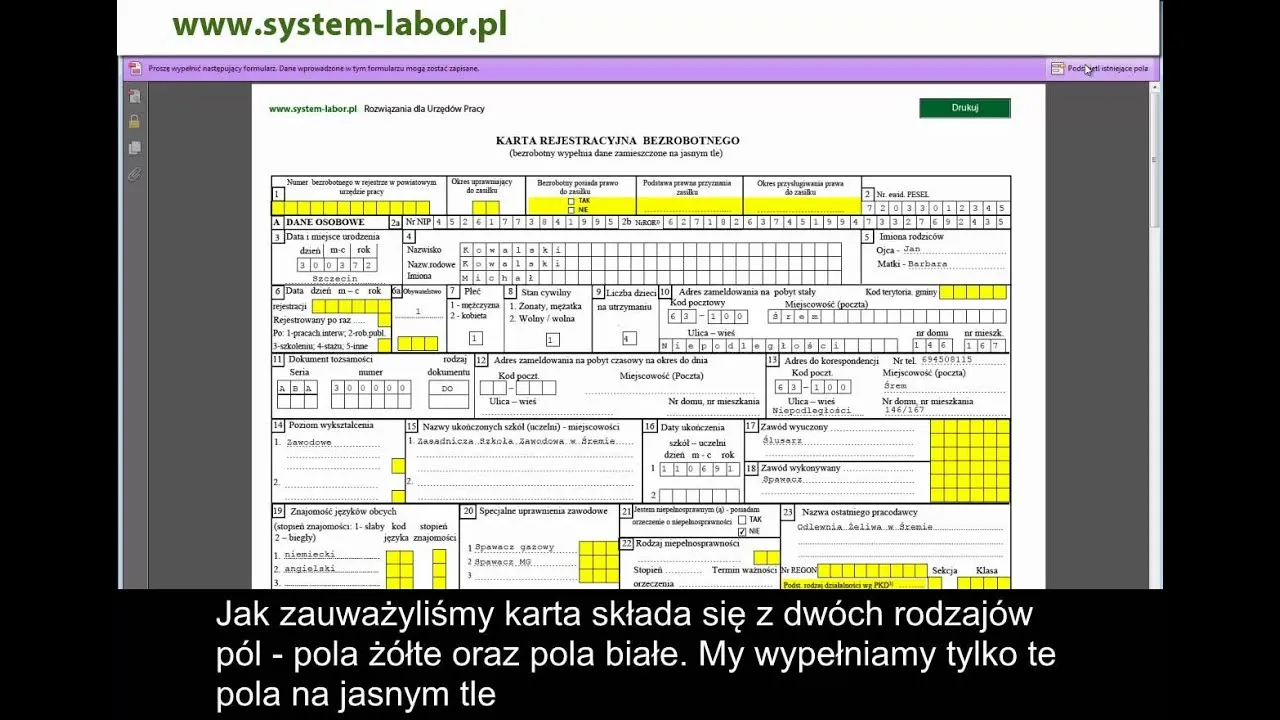 osoba wypełniająca dokumenty w urzędzie pracy
